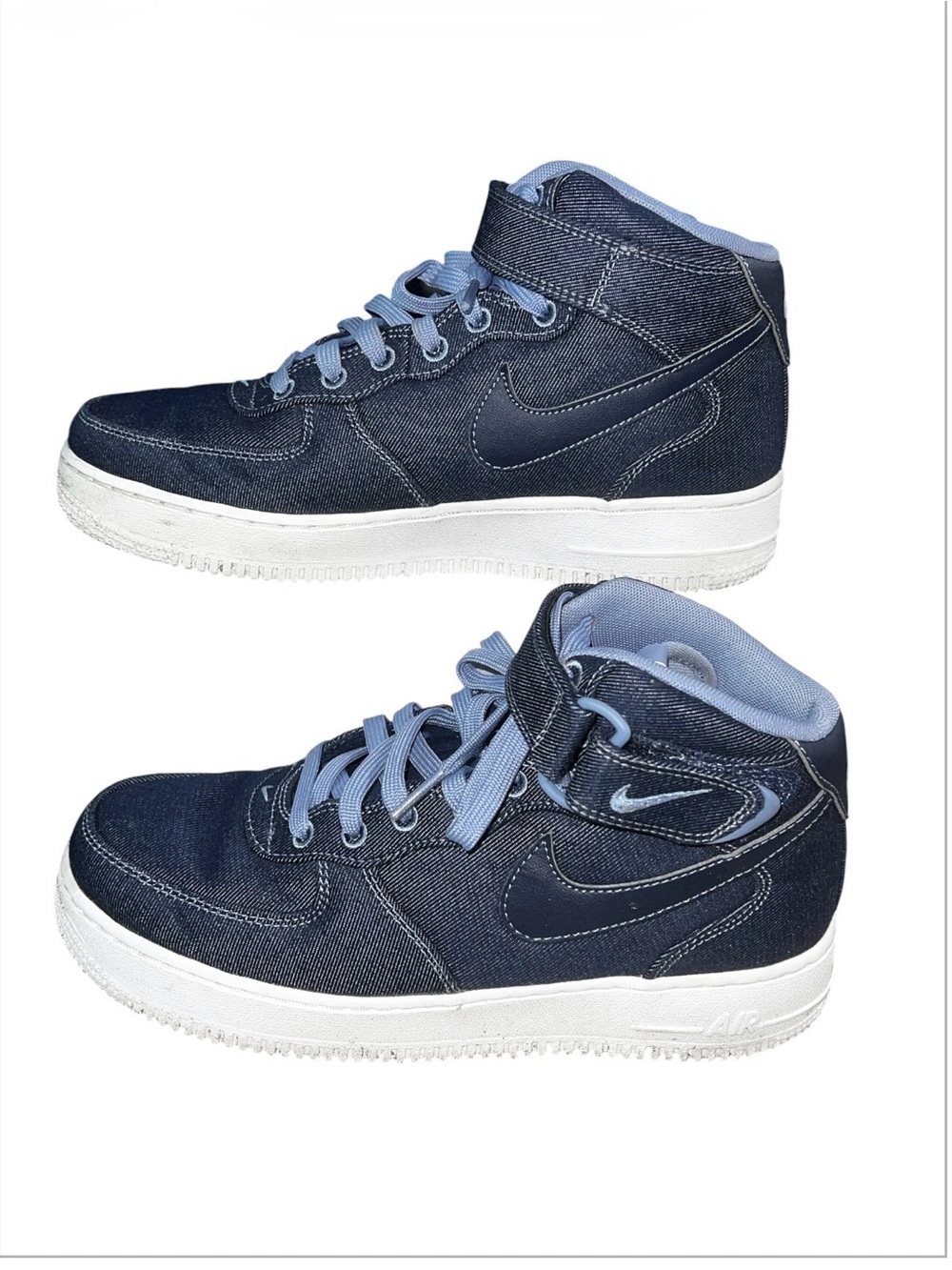 Excellent Nike Air Force 1 Mid-Top Sneakers in Navy and Light Blue size 8.5